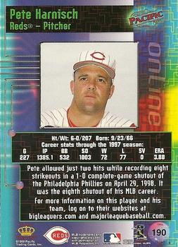 1998 Pacific Online - Red #190 Pete Harnisch Back