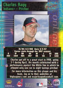 1998 Pacific Online - Red #226 Charles Nagy Back