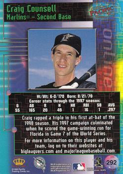 1998 Pacific Online - Red #292 Craig Counsell Back