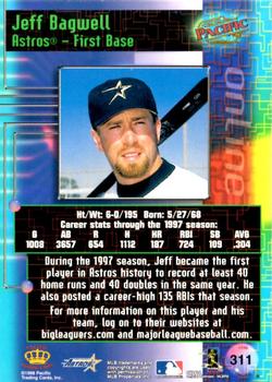 1998 Pacific Online - Red #311 Jeff Bagwell Back