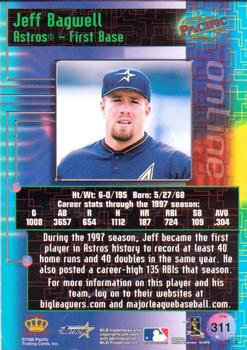 1998 Pacific Online - Red #311 Jeff Bagwell Back