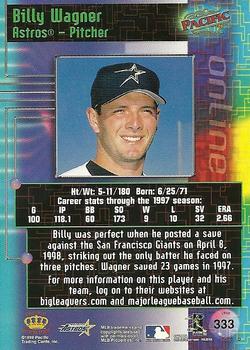 1998 Pacific Online - Red #333 Billy Wagner Back