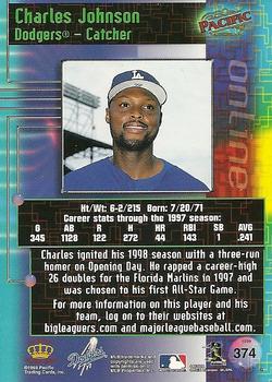 1998 Pacific Online - Red #374 Charles Johnson Back