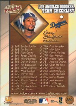1998 Pacific Online - Red #389 Gary Sheffield Back