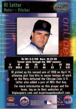 1998 Pacific Online - Red #481 Al Leiter Back