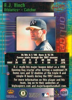 1998 Pacific Online - Red #534 A.J. Hinch Back