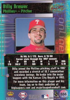 1998 Pacific Online - Red #556 Billy Brewer Back