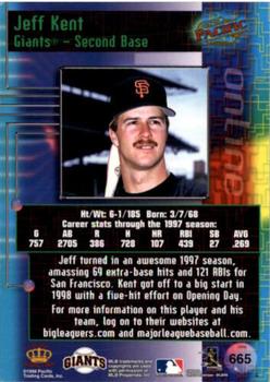 1998 Pacific Online - Red #665 Jeff Kent Back
