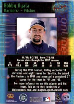 1998 Pacific Online - Red #678 Bobby Ayala Back