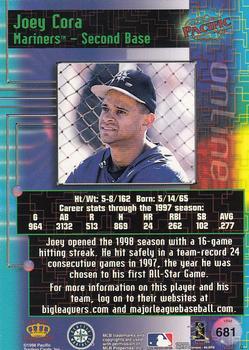 1998 Pacific Online - Red #681 Joey Cora Back