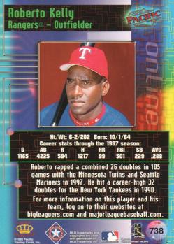 1998 Pacific Online - Red #738 Roberto Kelly Back