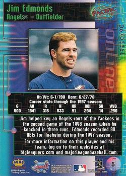 1998 Pacific Online - Web Cards #5 Jim Edmonds Back