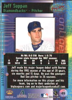 1998 Pacific Online - Web Cards #49 Jeff Suppan Back