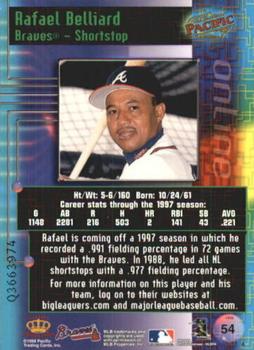 1998 Pacific Online - Web Cards #54 Rafael Belliard Back
