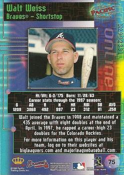 1998 Pacific Online - Web Cards #75 Walt Weiss Back