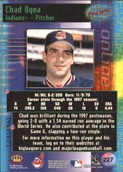 1998 Pacific Online - Web Cards #227 Chad Ogea Back