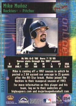 1998 Pacific Online - Web Cards #254 Mike Munoz Back