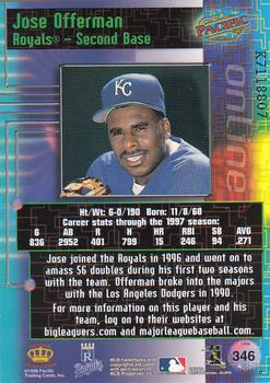 1998 Pacific Online - Web Cards #346 Jose Offerman Back