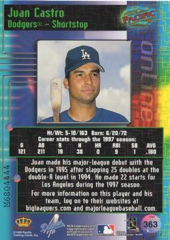 1998 Pacific Online - Web Cards #363 Juan Castro Back