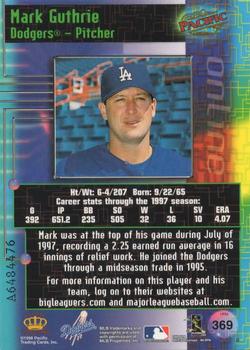 1998 Pacific Online - Web Cards #369 Mark Guthrie Back