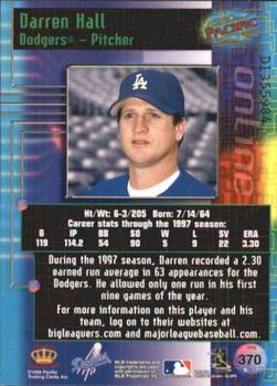1998 Pacific Online - Web Cards #370 Darren Hall Back