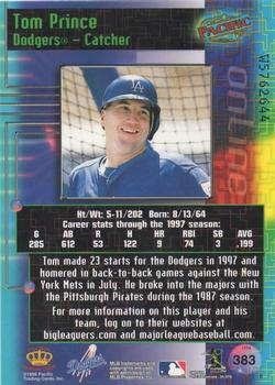 1998 Pacific Online - Web Cards #383 Tom Prince Back