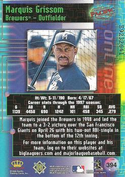 1998 Pacific Online - Web Cards #394 Marquis Grissom Back