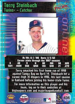 1998 Pacific Online - Web Cards #436 Terry Steinbach Back