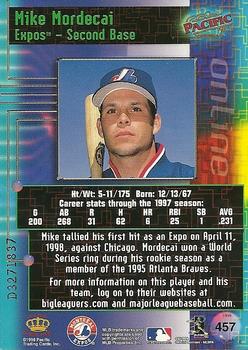 1998 Pacific Online - Web Cards #457 Mike Mordecai Back