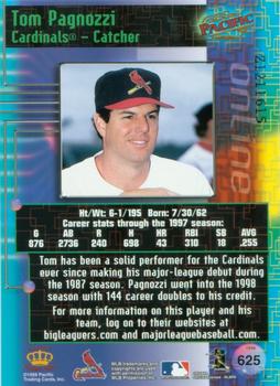1998 Pacific Online - Web Cards #625 Tom Pagnozzi Back