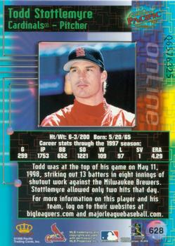 1998 Pacific Online - Web Cards #628 Todd Stottlemyre Back