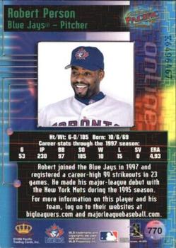 1998 Pacific Online - Web Cards #770 Robert Person Back