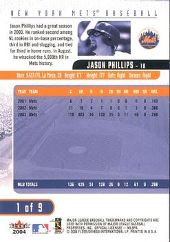 2004 Fleer New York Post New York Mets #1 Jason Phillips Back