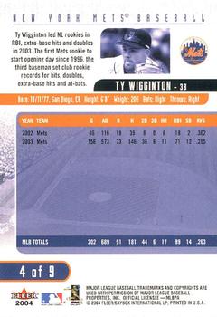 2004 Fleer New York Post New York Mets #4 Ty Wigginton Back