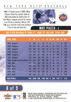 2004 Fleer New York Post New York Mets #8 Mike Piazza Back