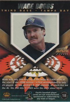 1998 Pacific Aurora - On Deck Laser Cuts #18 Wade Boggs Back