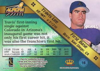 1998 Pacific Aurora - Pennant Fever #16 Travis Lee Back