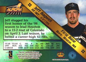 1998 Pacific Aurora - Pennant Fever Red #6 Jeff Bagwell Back