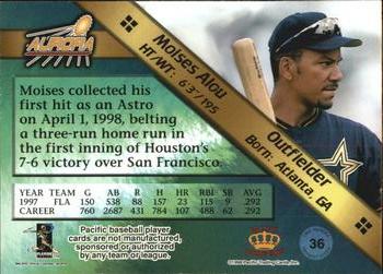 1998 Pacific Aurora - Pennant Fever Red #36 Moises Alou Back