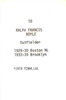 1974 TCMA Nicknames #10 Buzz Ralph Boyle Back