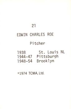 1974 TCMA Nicknames #21 Preacher Roe Back