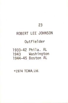 1974 TCMA Nicknames #23 Indian Bob Johnson Back