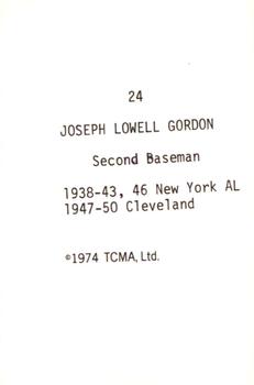 1974 TCMA Nicknames #24 Flash Joe Gordon Back