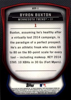 2015 Bowman - Bowman Scouts' Top 100 #BTP-1 Byron Buxton Back
