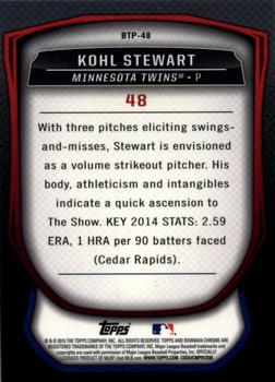 2015 Bowman - Bowman Scouts' Top 100 #BTP-48 Kohl Stewart Back