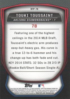 2015 Bowman - Bowman Scouts' Top 100 #BTP-78 Touki Toussaint Back
