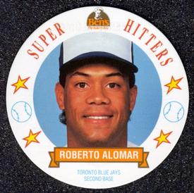 1992 Ben's Super Hitters Discs #3 Roberto Alomar Front