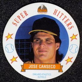 1992 Ben's Super Hitters Discs #12 Jose Canseco Front