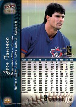 1998 Pacific Paramount - Copper #110 Jose Canseco Back