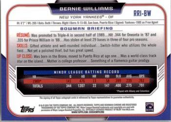 2015 Bowman - Chrome Rookie Recollections #RRI-BW Bernie Williams Back